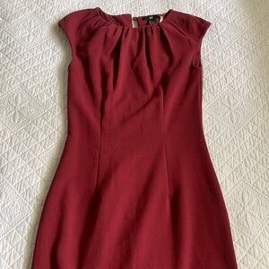 H&M deep red pleated dress